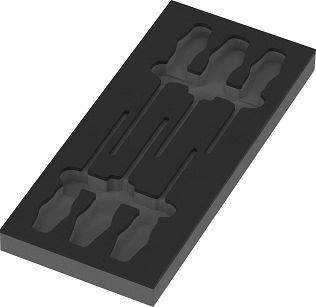 Wkładka piankowa do wkrętaków Kraftform Seria 300 Set 3 9819, bez narzędzi, 172 x 30 x 392 mm WERA 05137329001