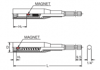 Końcówka nasadowa z przesuwanym magnesem, osłoną z tworzywa sztucznego 10x100mm KOKEN - 2