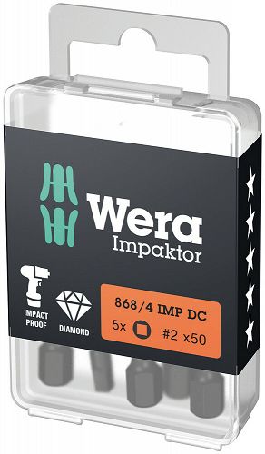 Bit udarowy czworokątny #2x50mm WERA 868/4 IMP DC Impaktor 05057671001 Dotyczy 1 sztuki