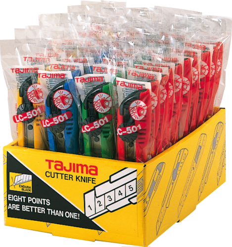 Nożyki z chowanym, łamanym ostrzem 18mm, zestaw 40 sztuk TAJIMA LC501A40