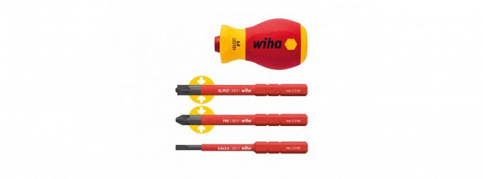 Wkrętak śrubokręt z uchwytem na bity zestaw SoftFinish electric slimVario 41230 WIHA