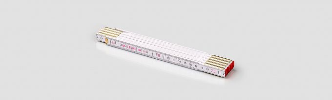 Miara składana drewniana 2m z okuciami biała, złącze metalowe METRIE ARG-2BIK04