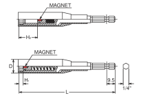 Końcówka nasadowa z przesuwanym magnesem, osłoną z tworzywa sztucznego 12x200mm KOKEN - 2