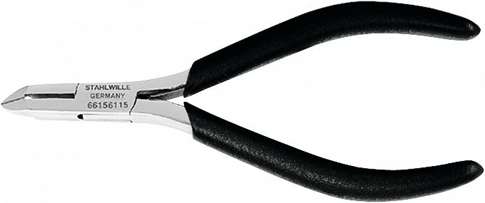 Szczypce ukośne dla elektron. (wysmukłe odg.30st.) L=112mm; polerowane, Rękojeść ESD 6615 6 115 - 112 MM STAHLWILLE 66156115