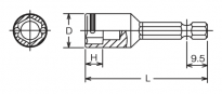 Nasadka bitowa NUT GRIP do nakrętek 10x50mm KOKEN - 2