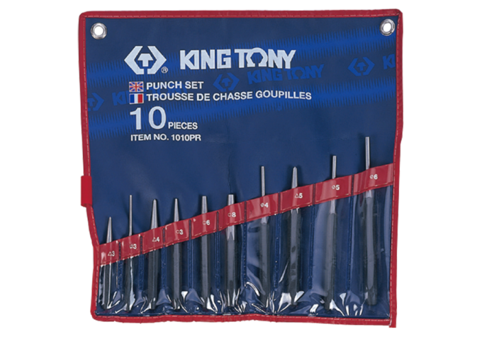 Zestaw wybijaków, wybijaków igłowych, punktaków 10 cz. KING TONY 1010PR
