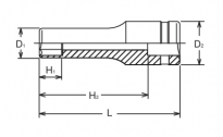 Nasadka sześciokątna długa 23x77mm KOKEN - 2