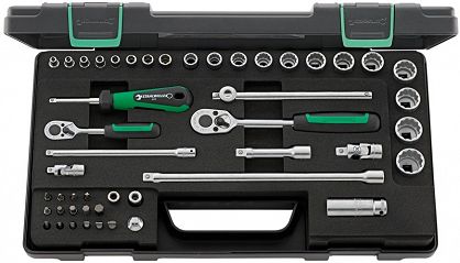 Komplet kluczy nasadowych 1/4" i 3/8" 48-elementowy w walizce ABS 96012047 STAHLWILLE