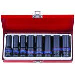 Nasadki udarowe 1/2" długie 6-kąt. 12 - 24 mm, kaseta KING TONY 4410MP01