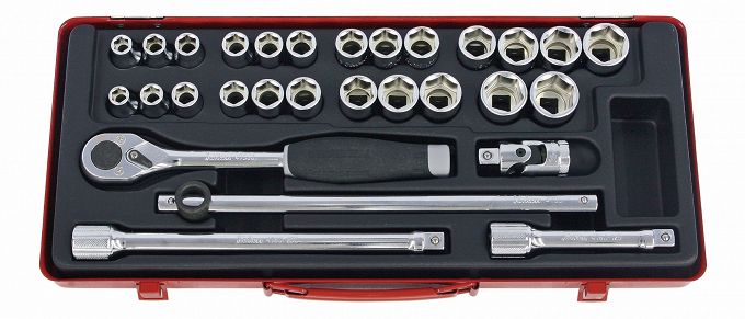Zestaw kluczy nasadowych w kasecie 29 części KOKEN