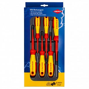 Zestaw wkrętaków śrubokrętów PZS/PHS/Płaskie VDE KNIPEX 00 20 12 V05